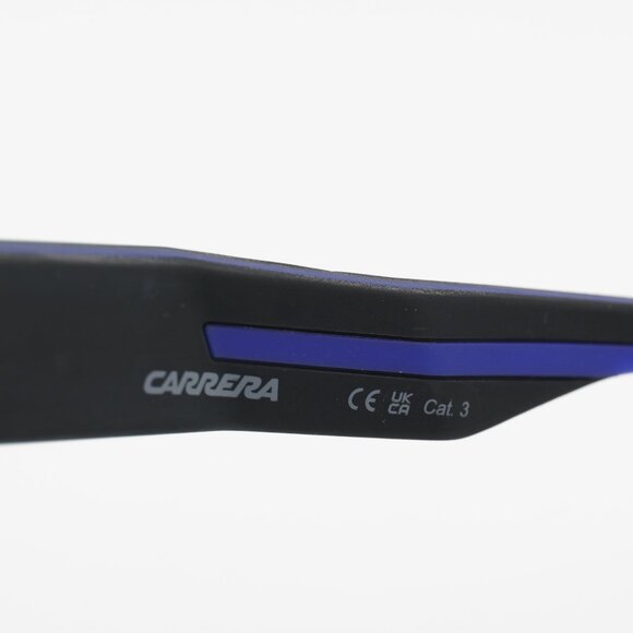 CARRERA 4018/S 0D51 Z0 Sunglasses Black Rectangle Frame, Blue Mirror Lenses - Picture 9 of 10